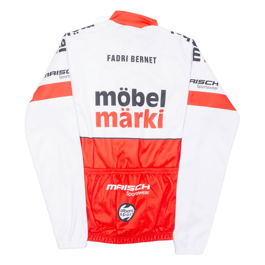 MAISCH Full Zip Cycling Shirt Mens Jersey Red Long Sleeve XS