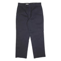 DICKIES Mens Cotton Blend Navy Regular Straight Trousers W35 L29 Workwear Zip