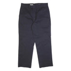 DICKIES Mens Cotton Blend Navy Regular Straight Trousers W35 L29 Workwear Zip