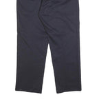 DICKIES Mens Cotton Blend Navy Regular Straight Trousers W35 L29 Workwear Zip