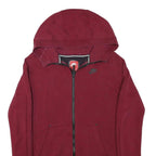 NIKE Mens Maroon Full Zip Hoodie S Cotton Blend Casual Sportswear