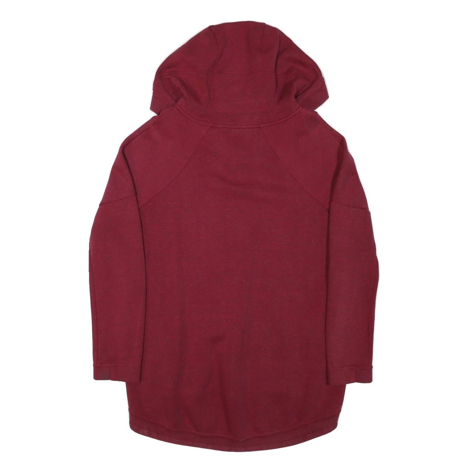 NIKE Mens Maroon Full Zip Hoodie S Cotton Blend Casual Sportswear