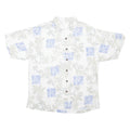 Bamboo Mens Hawaiian Shirt White Crazy Pattern L