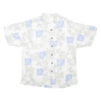 Bamboo Mens Hawaiian Shirt White Crazy Pattern L