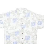 Bamboo Mens Hawaiian Shirt White Crazy Pattern L