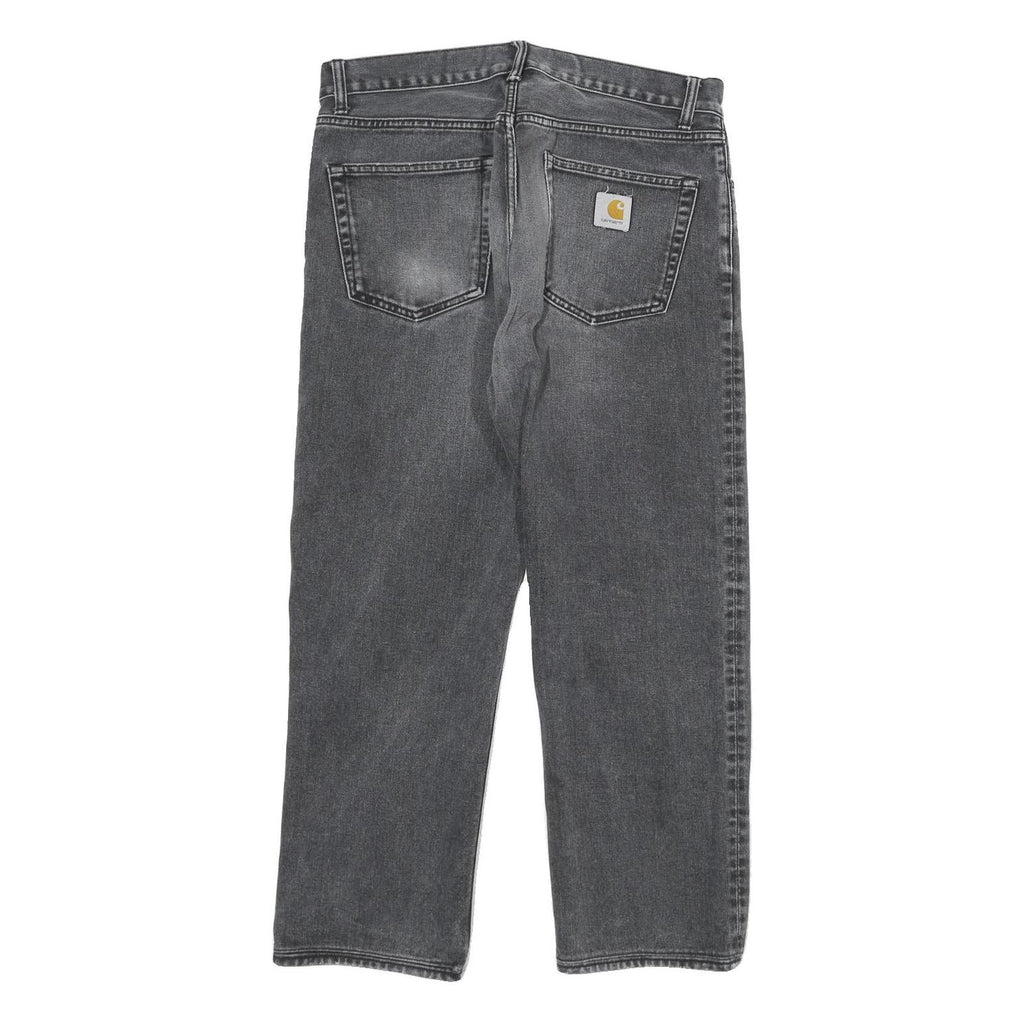 CARHARTT Mens Cotton Blend Black Regular Straight Trousers W32 L25 Workwear