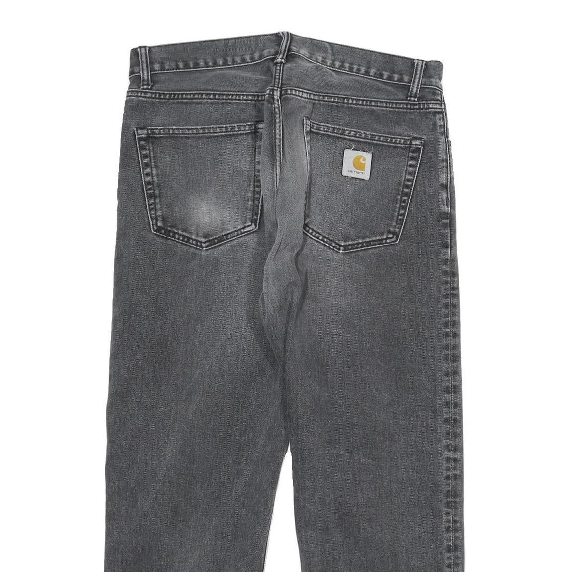 CARHARTT Mens Cotton Blend Black Regular Straight Trousers W32 L25 Workwear