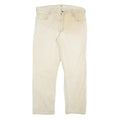CARHARTT Mens Jeans Beige Relaxed Straight Cotton Blend W38 L32 Workwear Zip