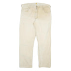 CARHARTT Mens Jeans Beige Relaxed Straight Cotton Blend W38 L32 Workwear Zip