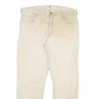 CARHARTT Mens Jeans Beige Relaxed Straight Cotton Blend W38 L32 Workwear Zip