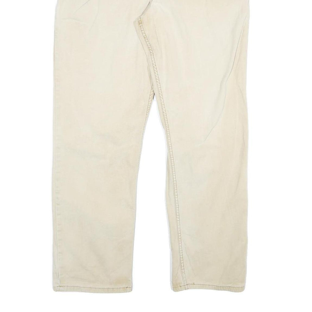 CARHARTT Mens Jeans Beige Relaxed Straight Cotton Blend W38 L32 Workwear Zip