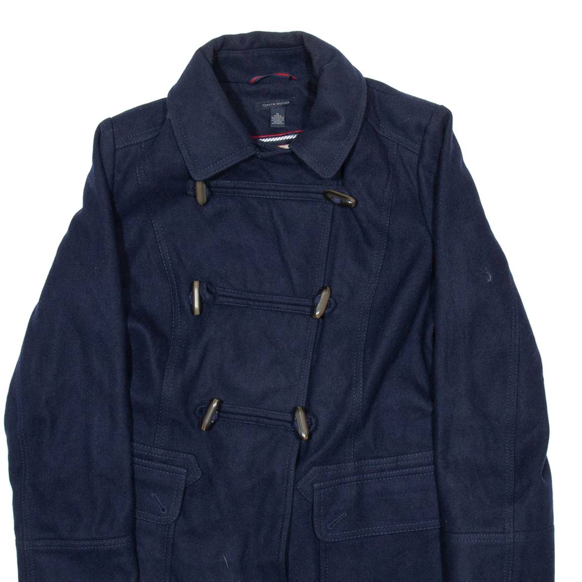 TOMMY HILFIGER Womens Duffle Coat Blue Wool M
