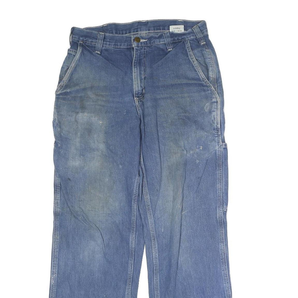 CARHARTT Mens Jeans Blue Regular Straight Denim Rinse W30 L30 Workwear