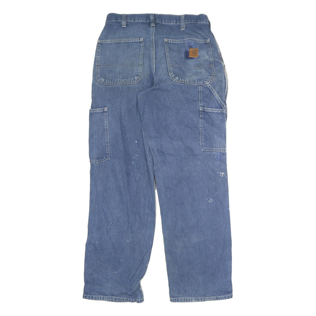 CARHARTT Mens Jeans Blue Regular Straight Denim Rinse W30 L30 Workwear