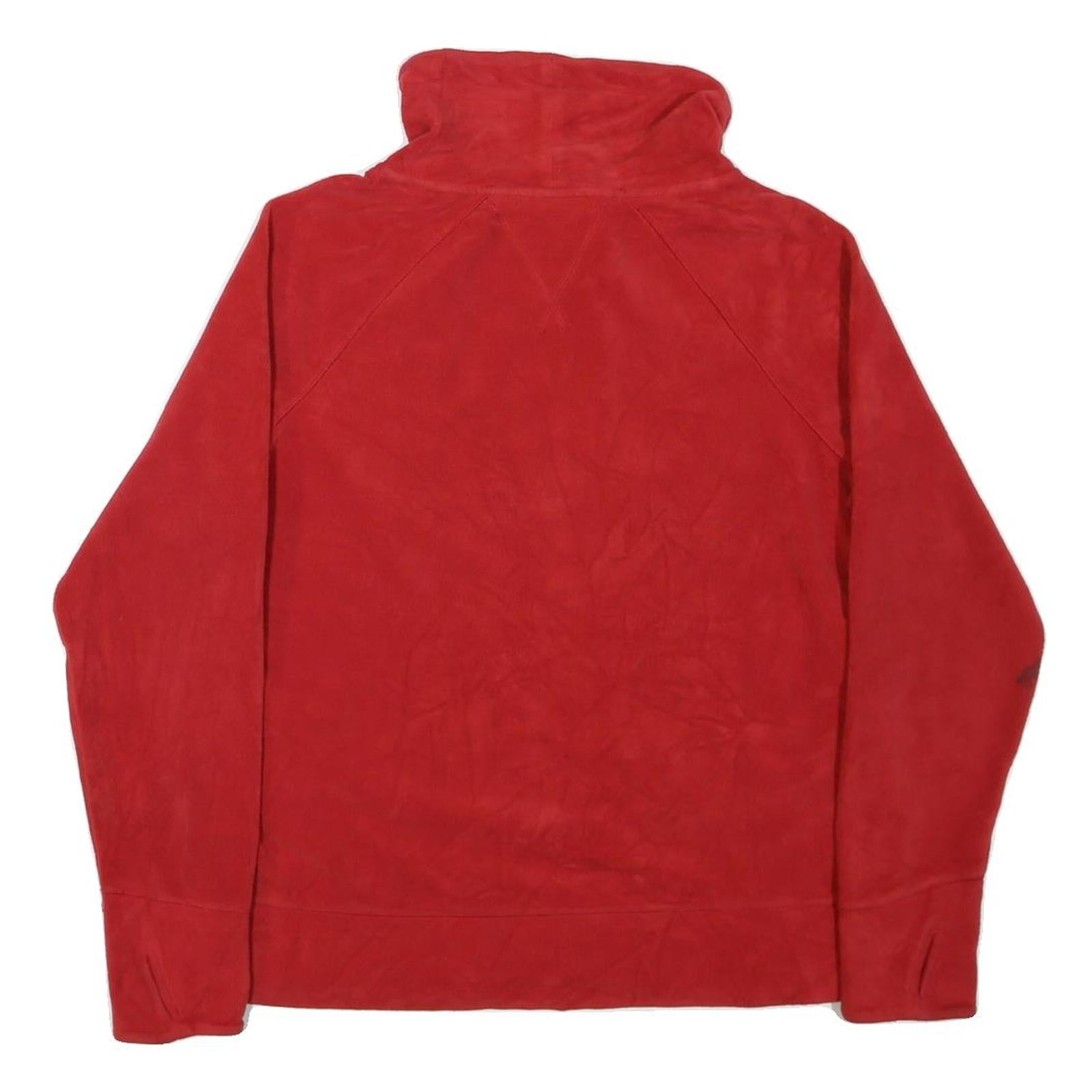 TOMMY HILFIGER Womens Red Pullover High Neck L Logo Sweatshirt Casual Wear