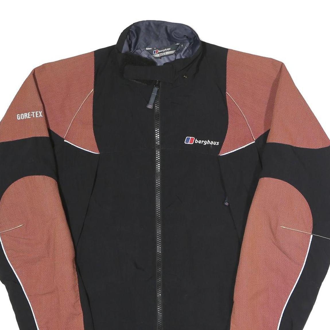 BERGHAUS Mens Black & Rust Outdoor Jacket S Polyester Zip Gore-Tex Waterproof