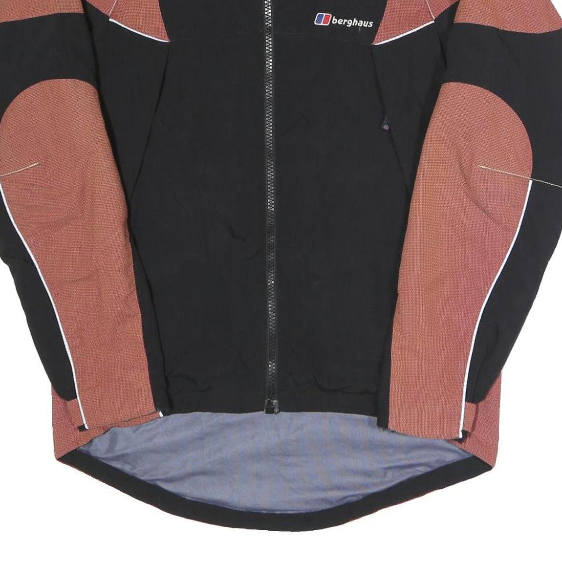 BERGHAUS Mens Black & Rust Outdoor Jacket S Polyester Zip Gore-Tex Waterproof