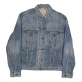 LEVI'S Mens Blue Denim Jacket L Cotton Blend Classic Button Closure Casual