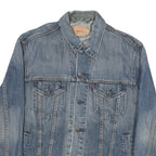LEVI'S Mens Blue Denim Jacket L Cotton Blend Classic Button Closure Casual
