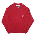CLAUDIO CAMPIONE Mens Red Polo Collar L Embroidered Pocket Cotton Sweatshirt