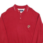 CLAUDIO CAMPIONE Mens Red Polo Collar L Embroidered Pocket Cotton Sweatshirt