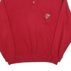 CLAUDIO CAMPIONE Mens Red Polo Collar L Embroidered Pocket Cotton Sweatshirt