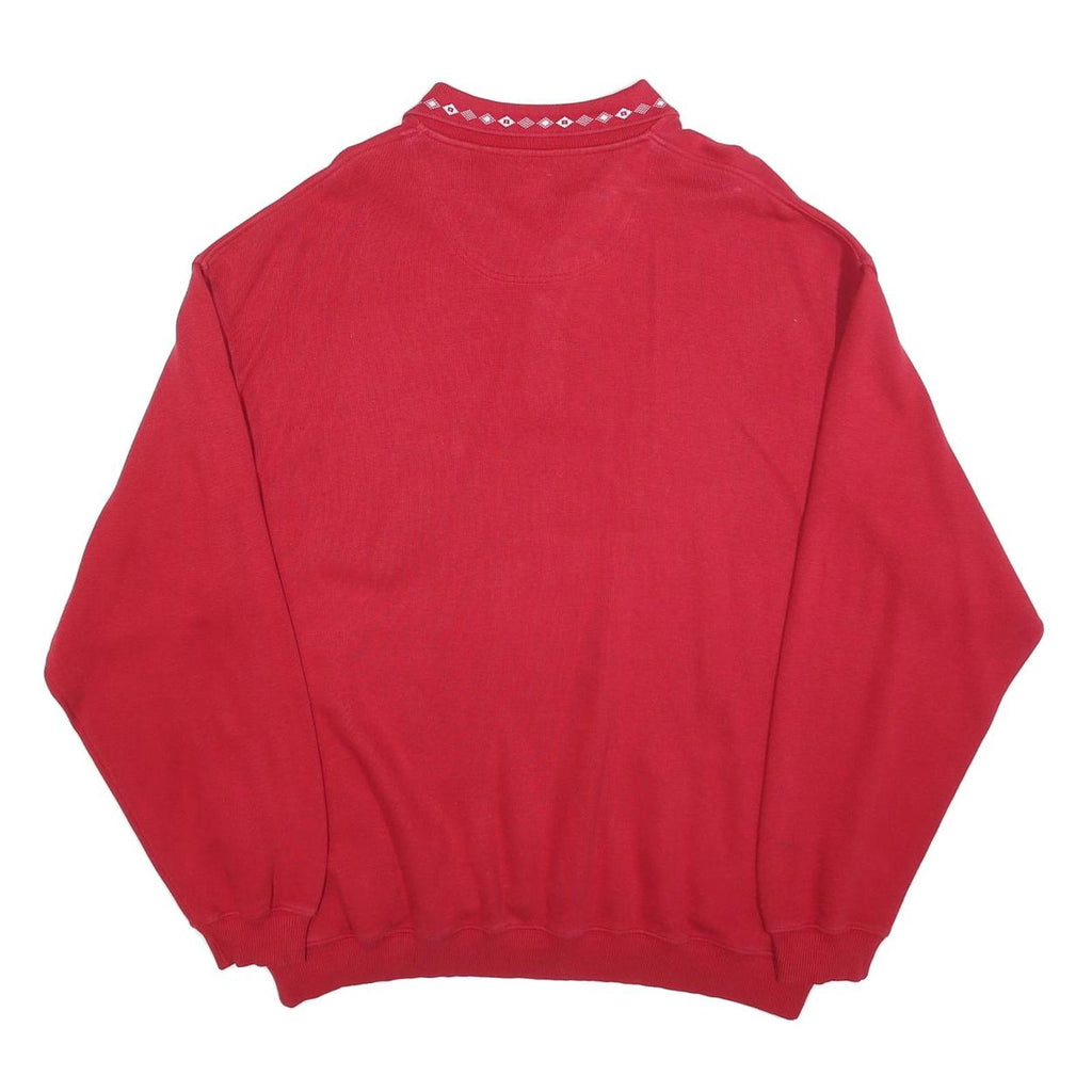 CLAUDIO CAMPIONE Mens Red Polo Collar L Embroidered Pocket Cotton Sweatshirt