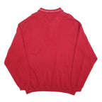 CLAUDIO CAMPIONE Mens Red Polo Collar L Embroidered Pocket Cotton Sweatshirt