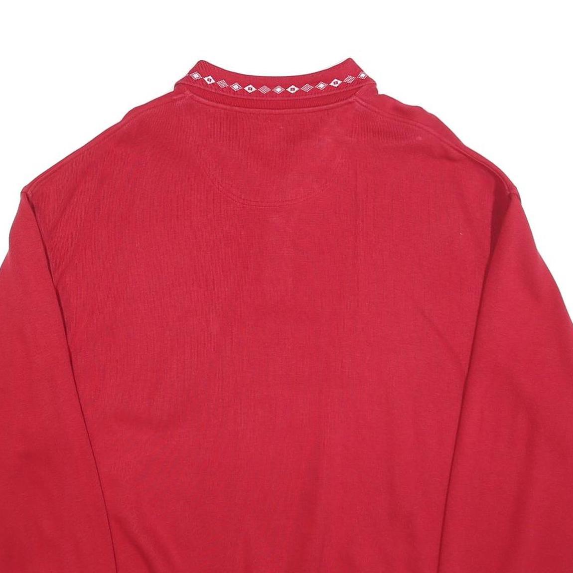 CLAUDIO CAMPIONE Mens Red Polo Collar L Embroidered Pocket Cotton Sweatshirt