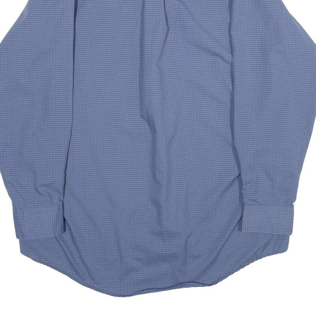 RED KAP Mens Blue Check Work Shirt L Cotton Blend Long Sleeve Casual