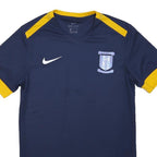NIKE Mens Blue & Yellow Graphic T-Shirt S Short Sleeve V-Neck Sports Jersey