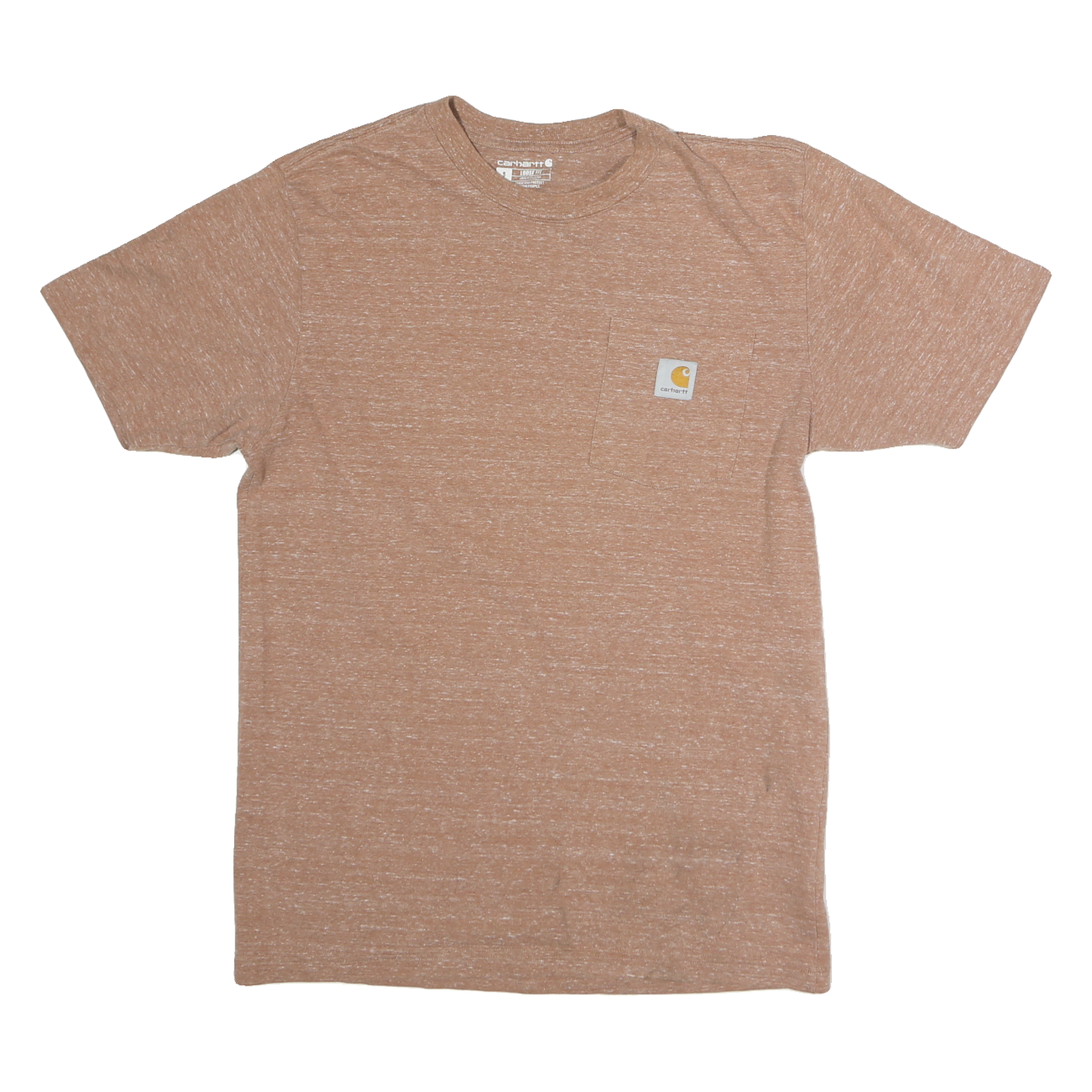 CARHARTT Mens Brown Pocket T-Shirt S Short Sleeve Crew Neck Cotton Casual