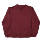 PREMIER Womens Maroon Floral Pattern Button Up Jumper Round Neck Basic Knit XL