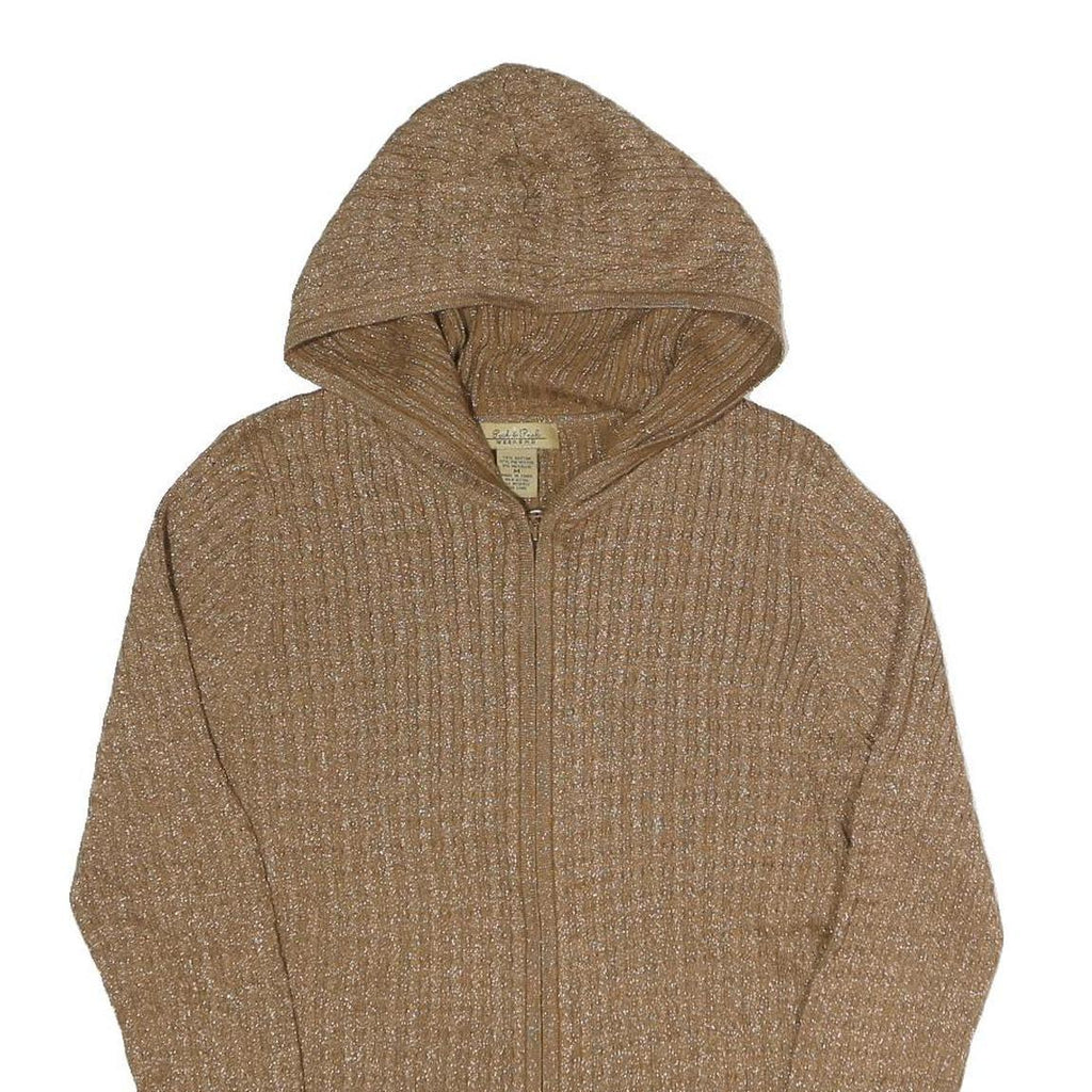 PECK & PECK WEEKEND Womens Beige Zip Up Hoodie M Knitwear Casual