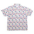 LEON LIVIN Half Button Womens Polo Shirt White Floral M