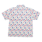 LEON LIVIN Half Button Womens Polo Shirt White Floral M