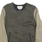 ZARA TRAFALUC Womens Green & Beige Dragon Zip Jacket S Polyester Blend Casual