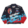 JEFF HAMILTON RACING Mens Navy Blue & Red Valvoline Racing Cotton Button Jacket
