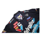 JEFF HAMILTON RACING Mens Navy Blue & Red Valvoline Racing Cotton Button Jacket