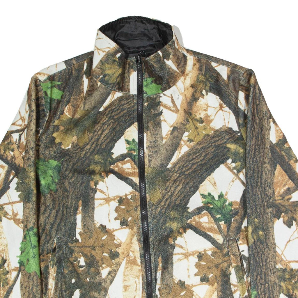 Mens Fleece Jacket Green Camouflage S