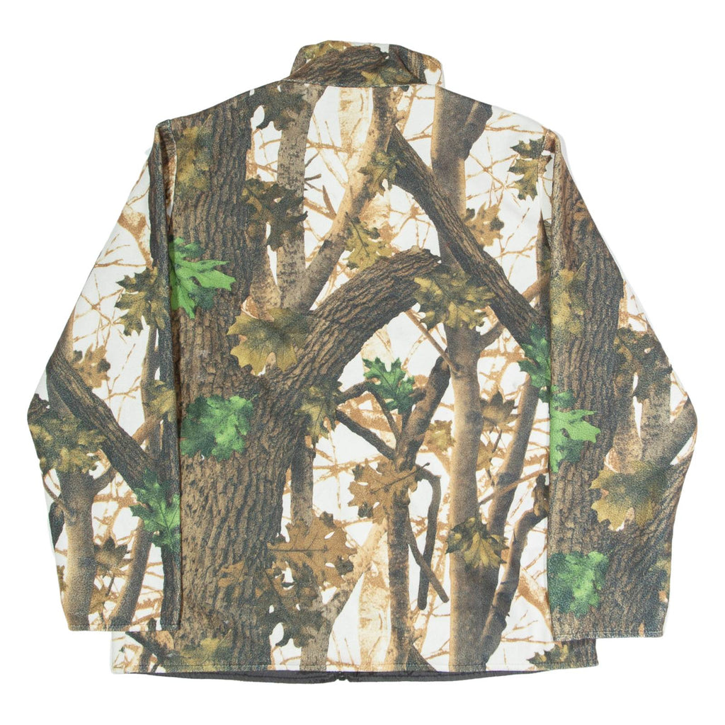 Mens Fleece Jacket Green Camouflage S