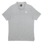NIKE Mens Grey Short Sleeve Basic Polo Shirt M Cotton Sportswear Casual