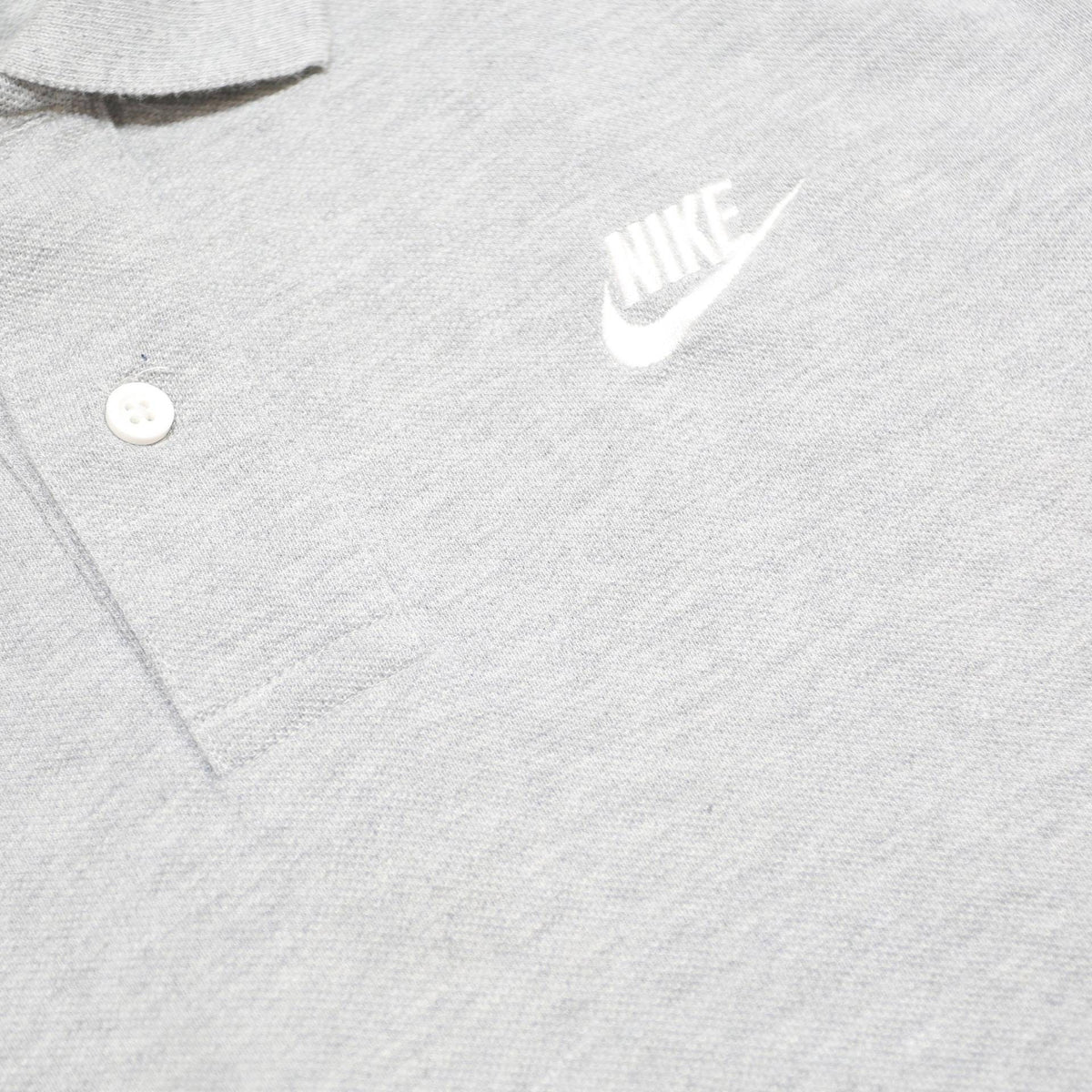 NIKE Mens Grey Short Sleeve Basic Polo Shirt M Cotton Sportswear Casual