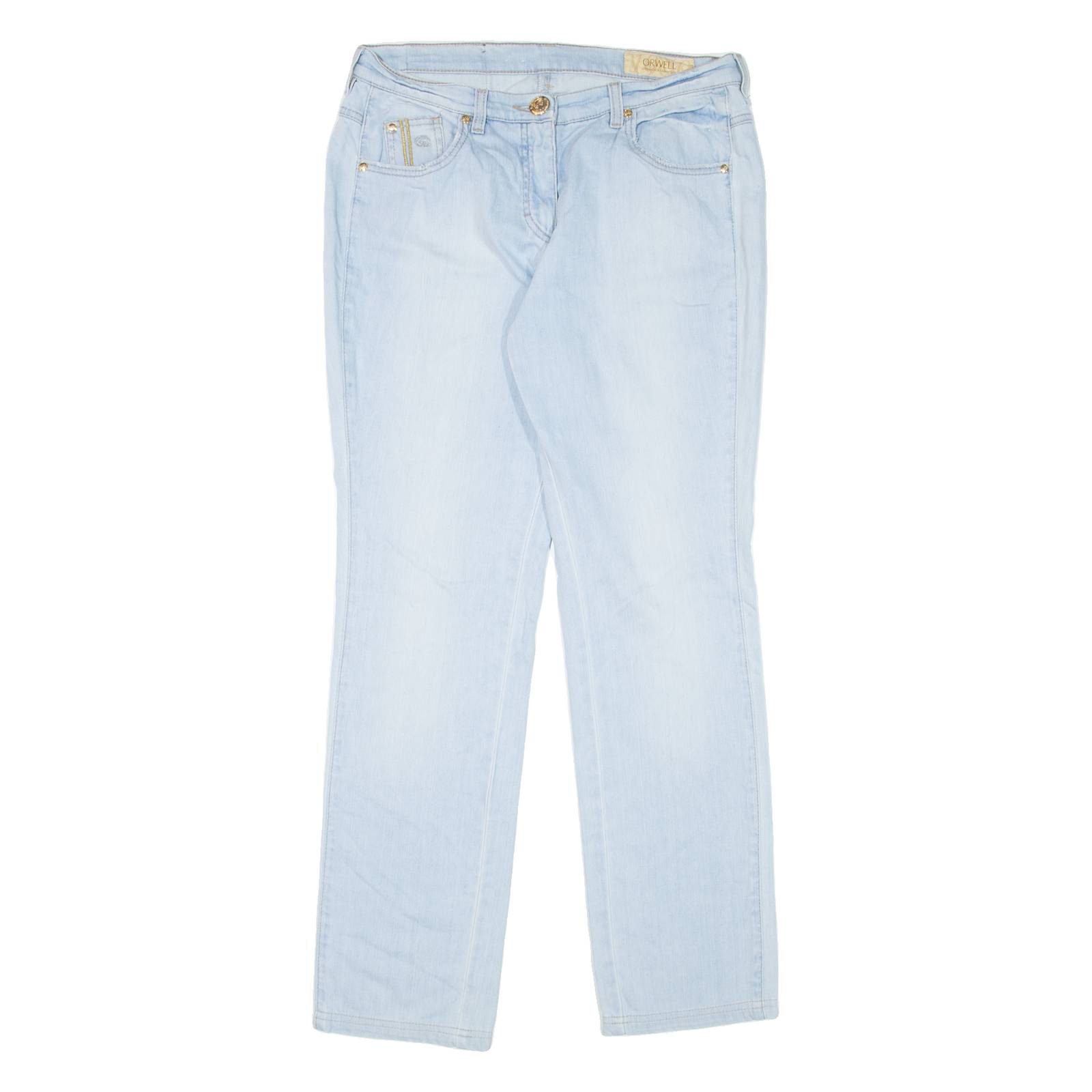 ORWELL Womens Jeans Blue Regular Straight Stone Wash W32 L31