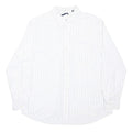 CHAPS Mens White & Grey Stripe Cotton Shirt XL Classic Fit Button-Down Collar
