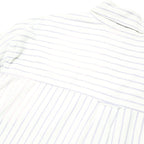 CHAPS Mens White & Grey Stripe Cotton Shirt XL Classic Fit Button-Down Collar