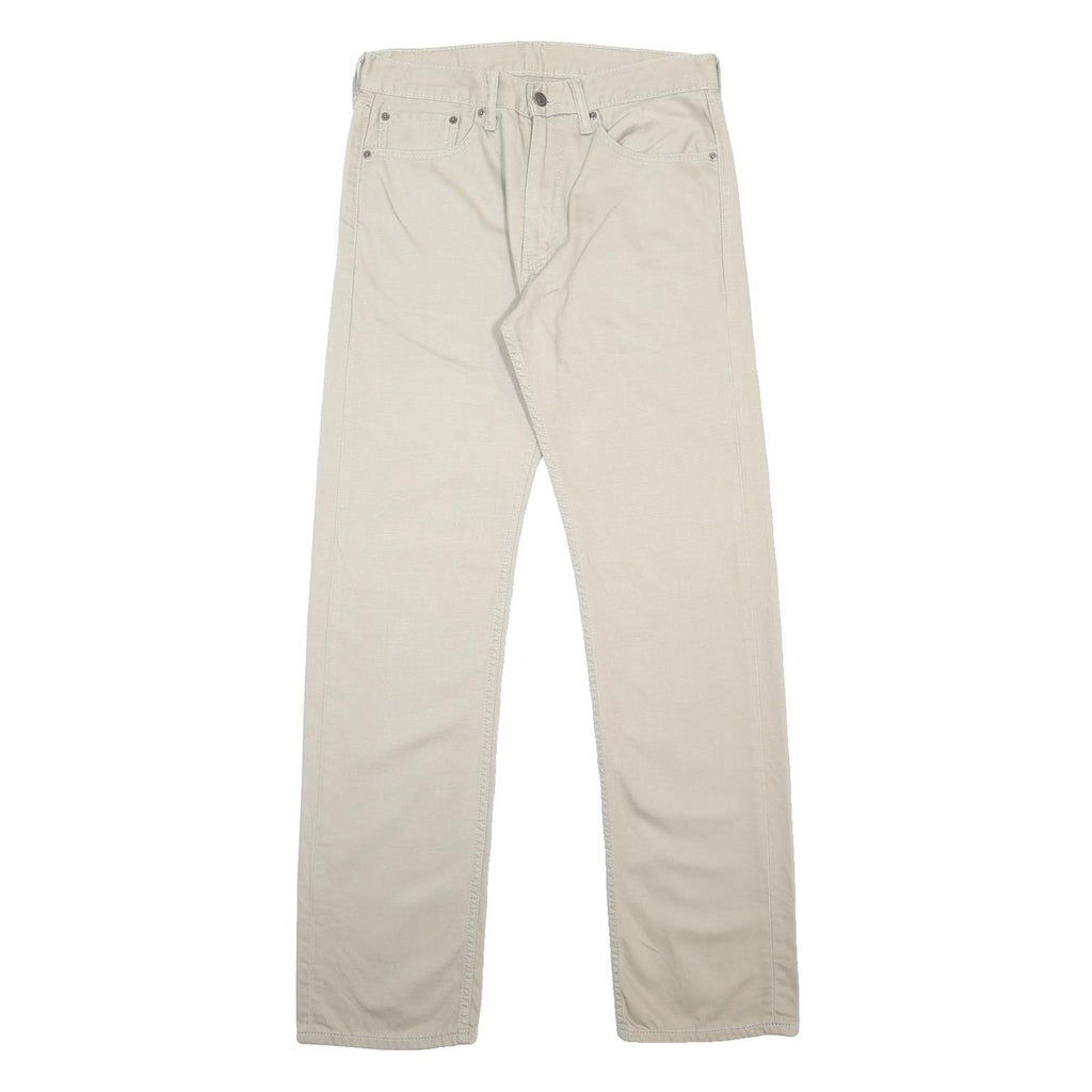 LEVI'S Mens Cotton Beige Regular Straight Trousers W32 L34 Classic Zip Pocket