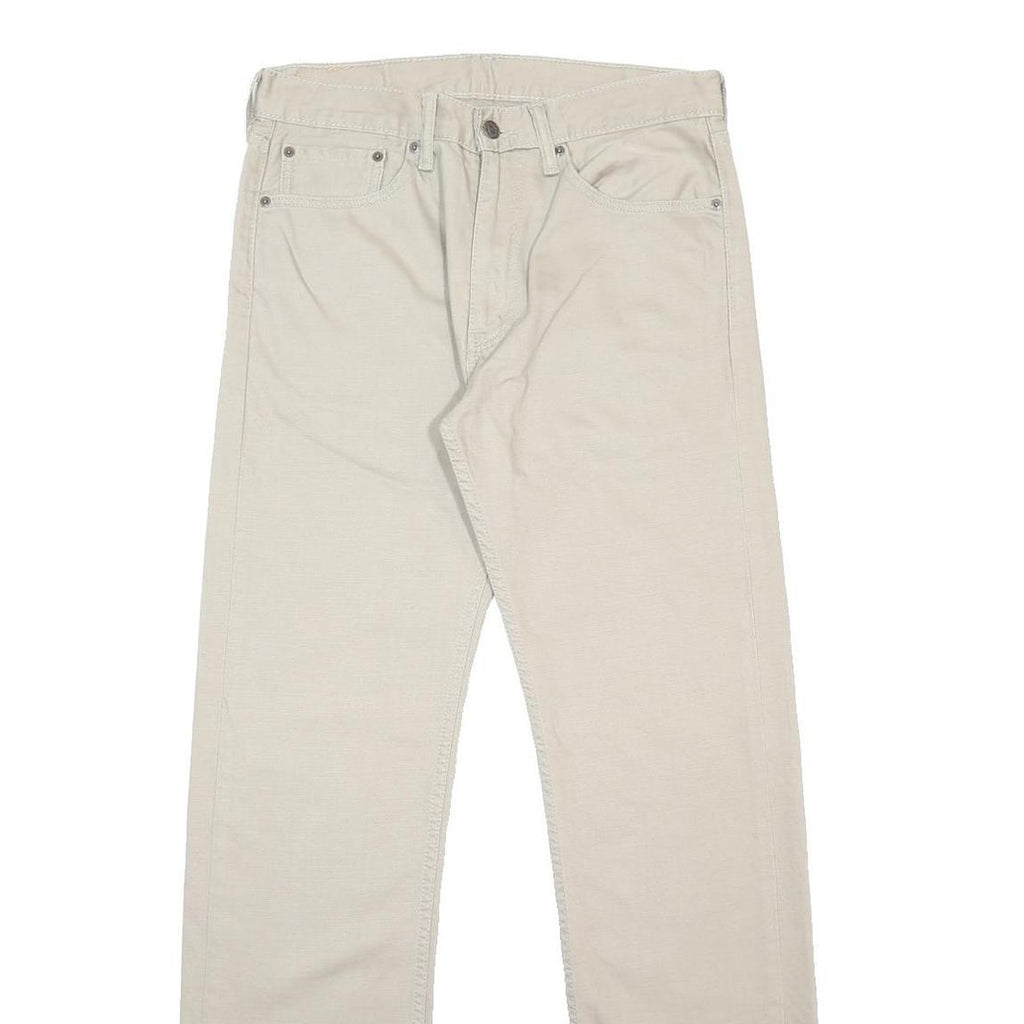 LEVI'S Mens Cotton Beige Regular Straight Trousers W32 L34 Classic Zip Pocket