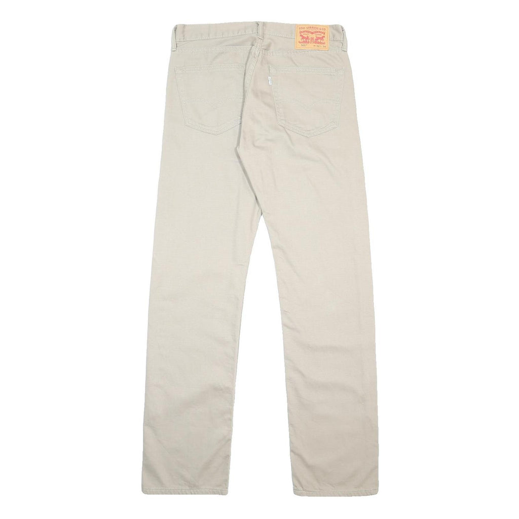 LEVI'S Mens Cotton Beige Regular Straight Trousers W32 L34 Classic Zip Pocket