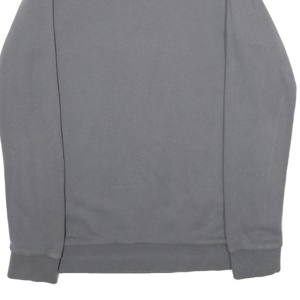 ADIDAS Mens Grey Cotton Crew Neck Sweatshirt S Minimal Logo Casual Sport